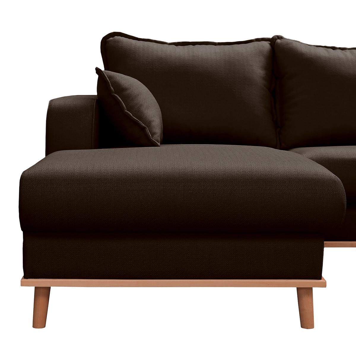 Wohnlandschaft Beata D. Braun U:170x296x167cm - Wengefarben/Dunkelbraun, Design, Textil (170/296/167cm) - Livetastic