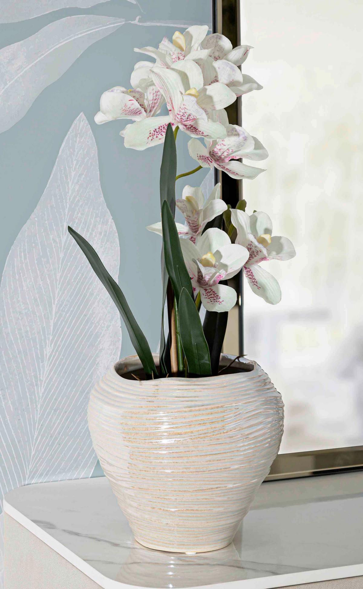 Vase Round Vase Perlmutt B: 22 cm - Perlmutt, Basics, Keramik (22/20/22cm)