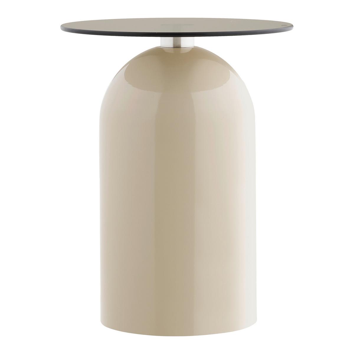 Beistelltisch Ravello Beige B: 40cm - Beige, Design, Glas/Metall (40/40/52cm) - MID.YOU
