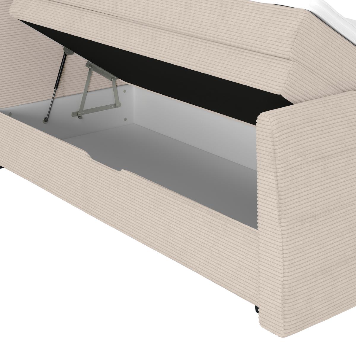Boxspringbett Libra - Champagner/Schwarz, KONVENTIONELL, Textil (160/200cm)