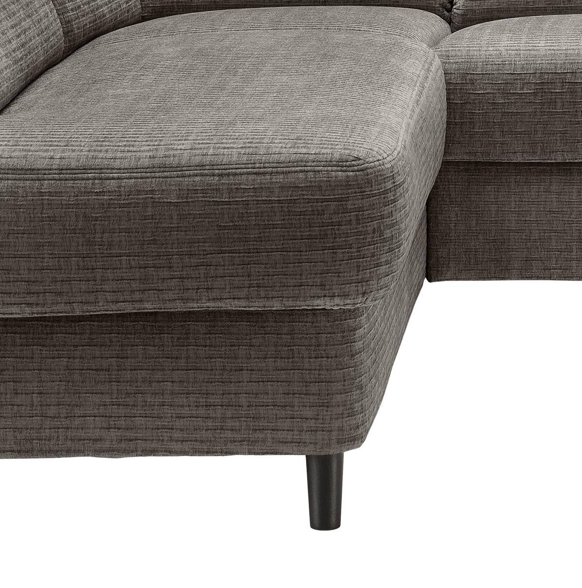 Ecksofa Cavoli Graubraun Relaxfunktion S: 190x266 Cm - Graubraun/Schwarz, MODERN, Textil (190/266cm) - Livetastic