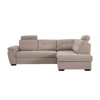 Rohová sedačka FALCO, pravá, šedobéžová žinylka,2x op.hlavy - černá/šedobéžová, Konvenční, dřevo/kompozitní dřevo (251/183cm) - Ondega