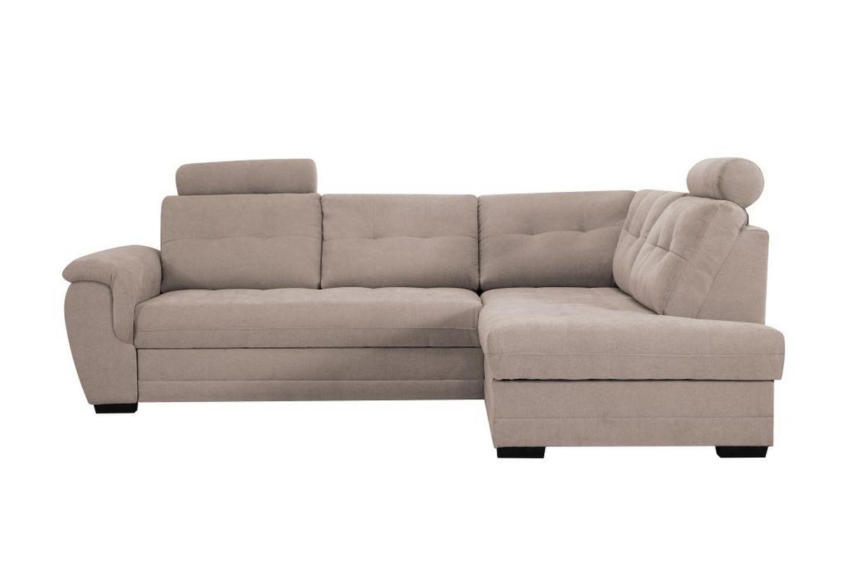 Rohová sedačka FALCO, pravá, šedobéžová žinylka,2x op.hlavy - černá/šedobéžová, Konvenční, dřevo/kompozitní dřevo (251/183cm) - Ondega