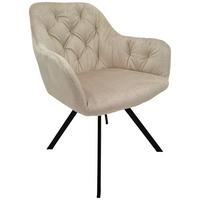 SADA ŽIDLÍ S PODRUČKAMI GEORGIA - černá/béžová, Moderní, kov/textil (57/85/62cm) - MID.YOU
