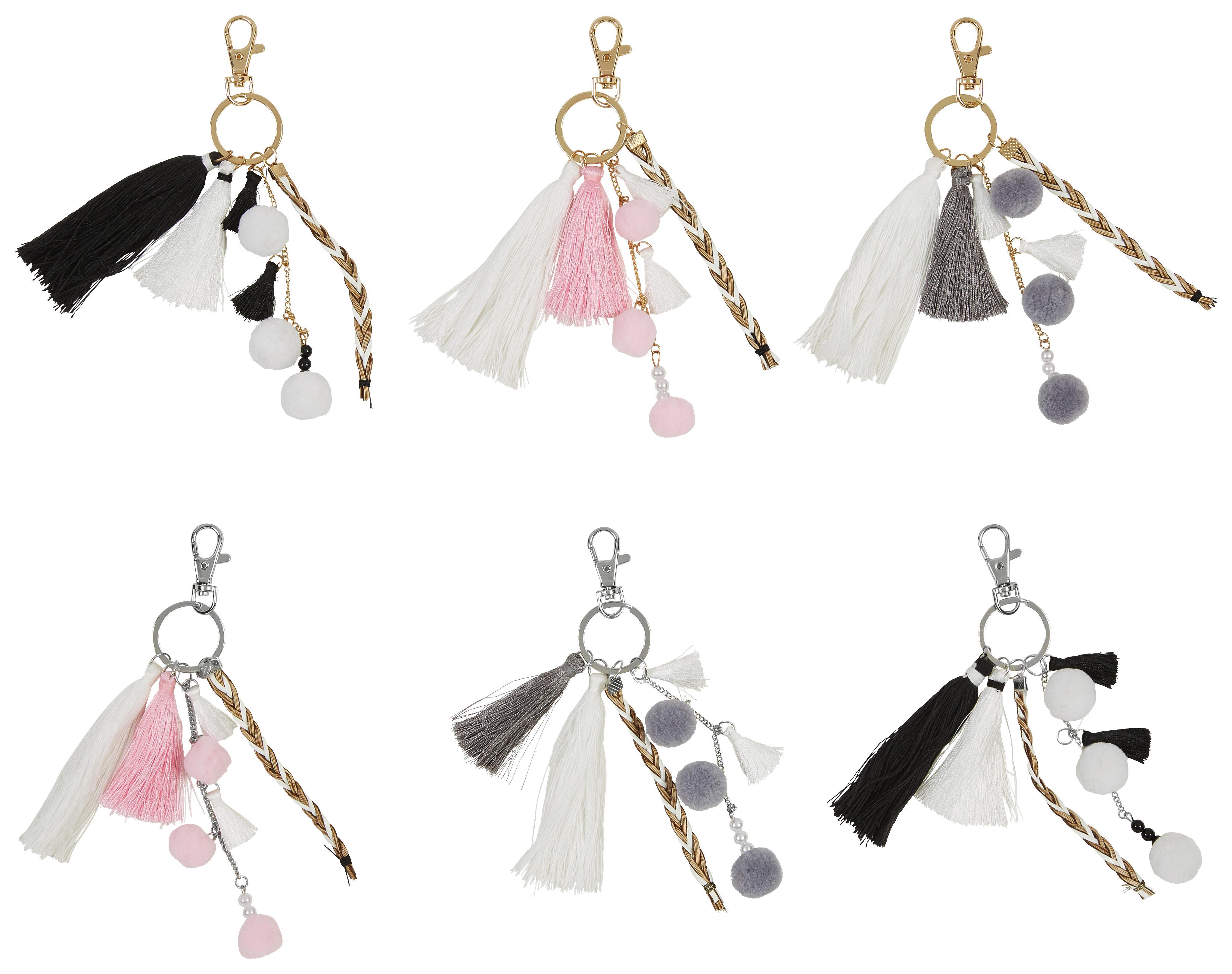 Schlüsselahnhänger Lama - Pink/Schwarz, LIFESTYLE, Textil/Metall (8/19cm)