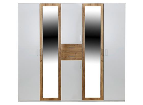 Drehtürenschrank mit Spiegel 225cm Diver, Weiß/ Eiche Dekor - Eichefarben/Weiß, KONVENTIONELL, Holz/Holzwerkstoff (225/210/58cm) Drehtürenschrank mit Spiegel 225cm Diver, Weiß/ Eiche Dekor - Eichefarben/Weiß, KONVENTIONELL, Holz/Holzwerkstoff (225/210/58cm)