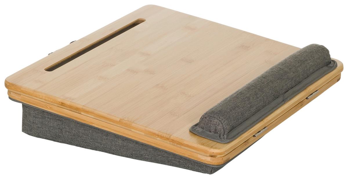Laptopunterlage Comfilap Iii - Braun/Grau, Basics, Naturmaterialien/Textil (42/9/34cm) - MID.YOU