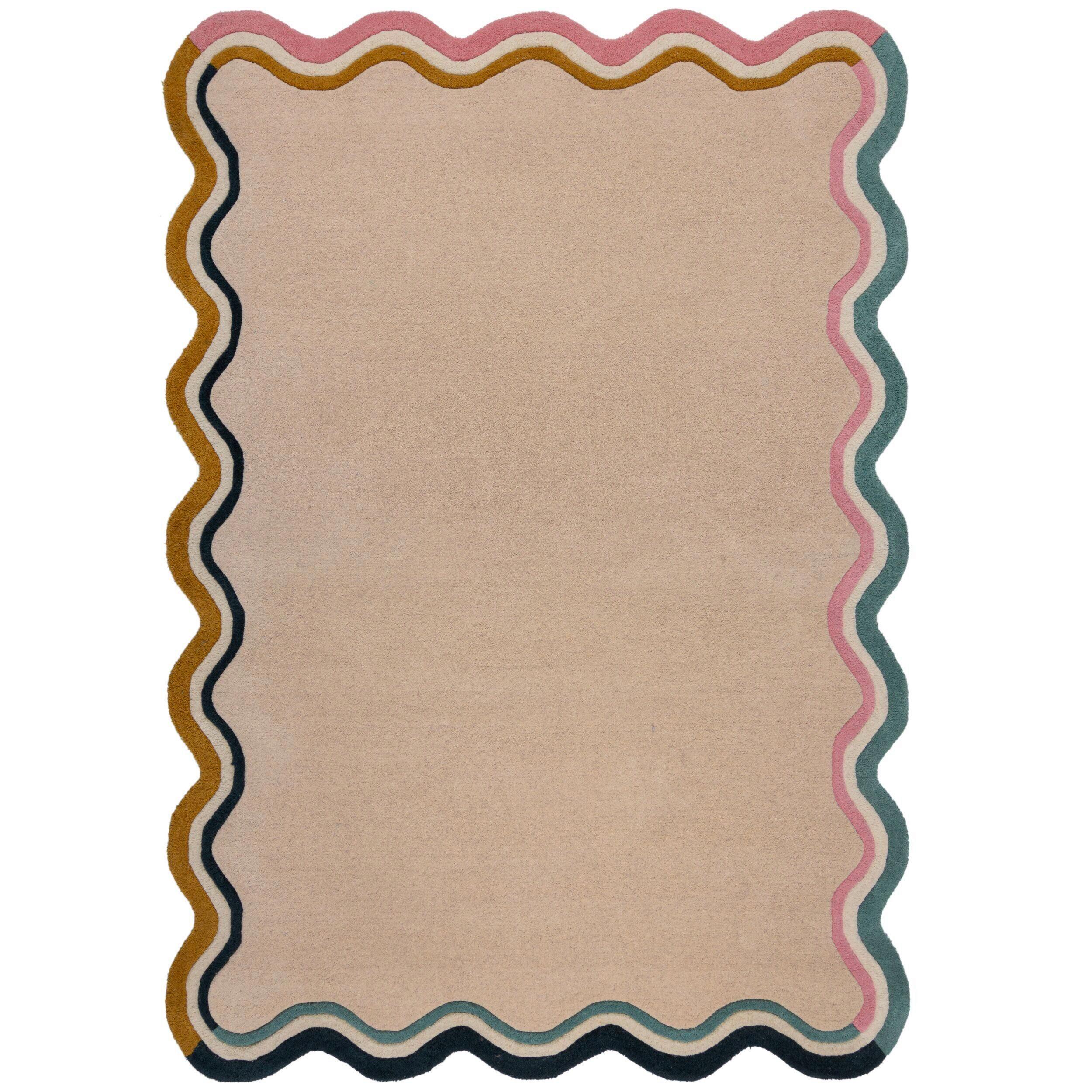 Wollteppich Leo Scallop Border M 200x290 - Multicolor, Basics, Textil (200/290cm)