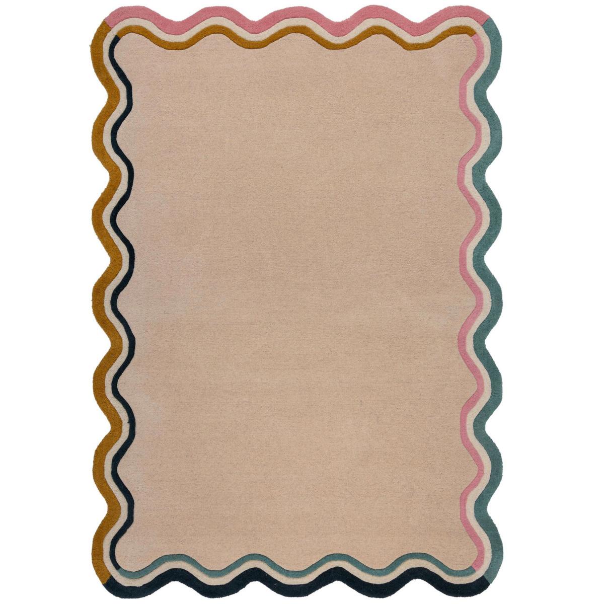 Wollteppich Leo Scallop Border M 200x290 - Multicolor, Basics, Textil (200/290cm)