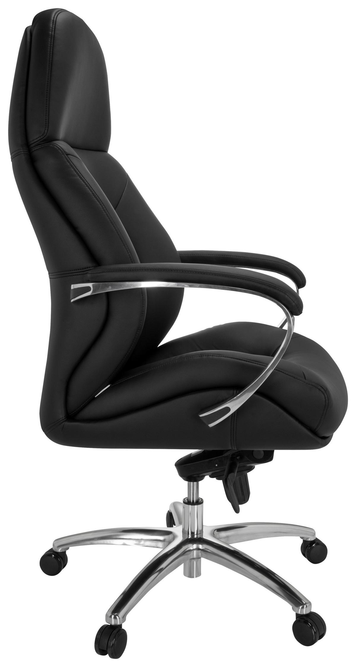 Chefsessel Brenton Xxl Schwarz - Silberfarben/Schwarz, MODERN, Kunststoff/Textil (73/137/73cm) - MID.YOU