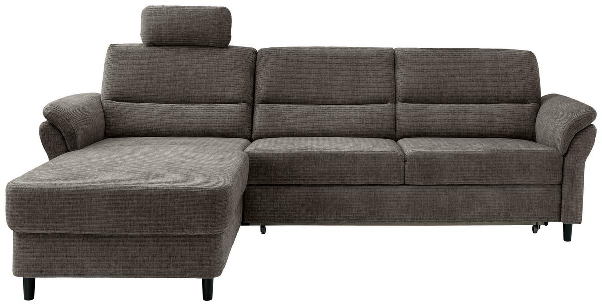 Ecksofa Cavoli Graubraun S: 176x279 cm - Graubraun/Schwarz, MODERN, Textil (176/279cm) - Livetastic