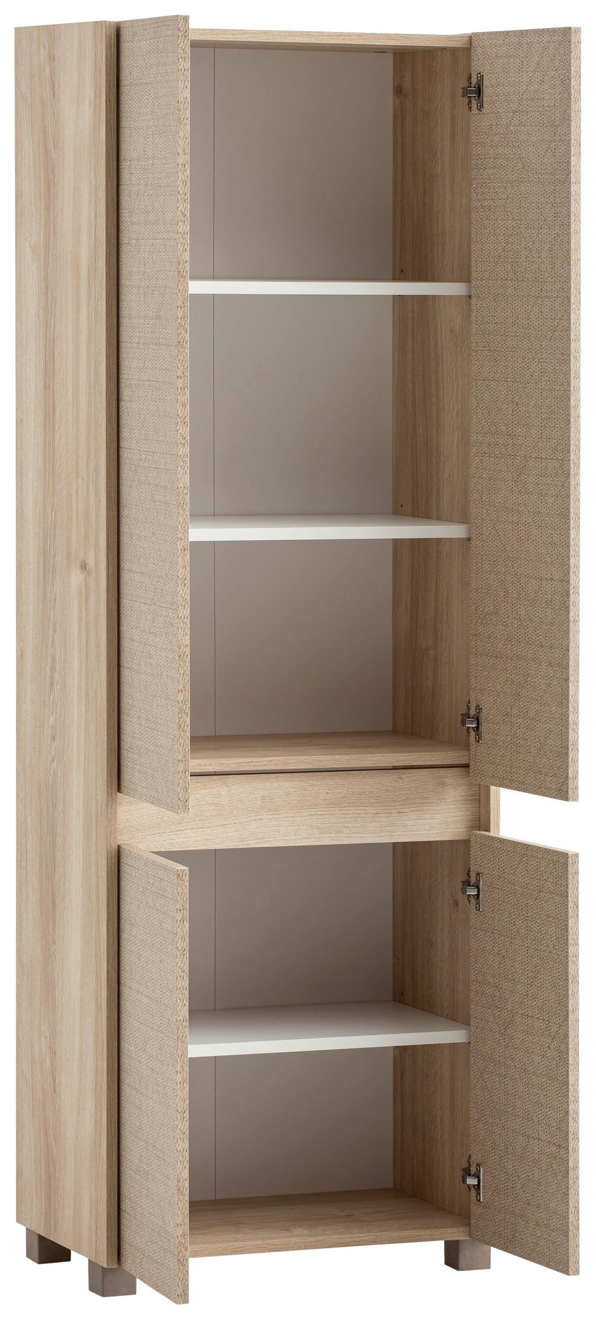 Hochschrank Sander Beige/Eiche Dekor B: 56,9cm - Eichefarben/Beige, MODERN, Holzwerkstoff (56,9/164,5/33cm) - MID.YOU
