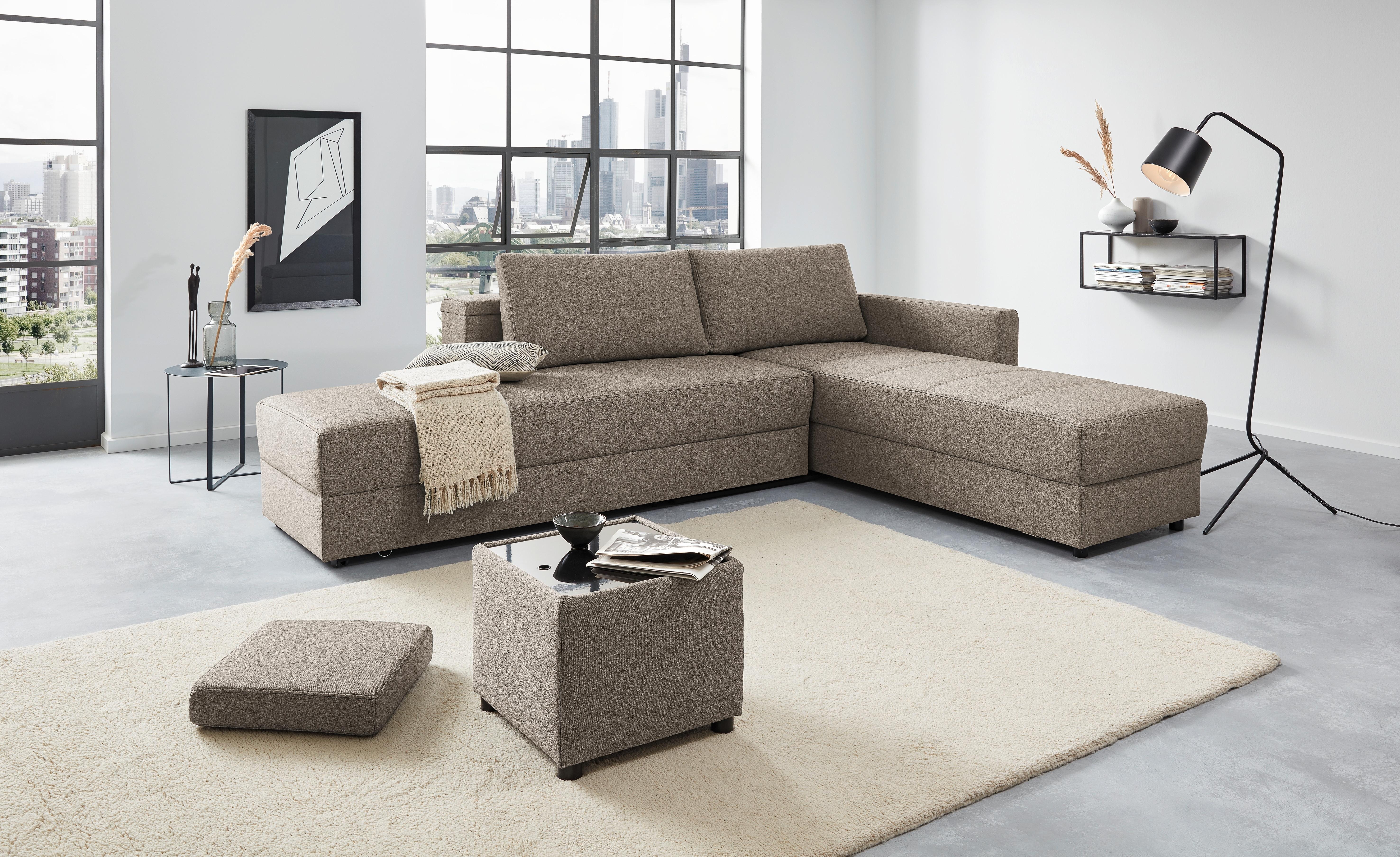 Ecksofa Looks IIi - Hellgrau/Schwarz, Design, Textil (229/287cm) - LOOKS by W.Joop