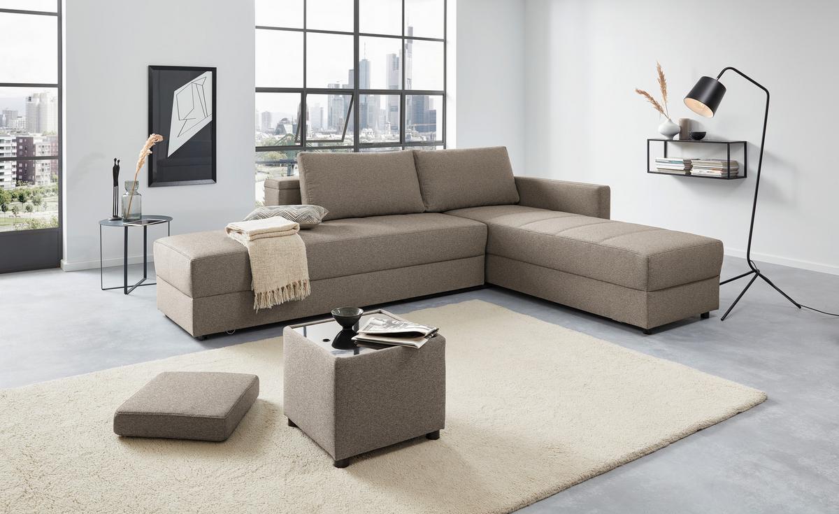 Ecksofa Looks Iii - Hellgrau/Schwarz, Design, Textil (229/287cm) - LOOKS by W.Joop