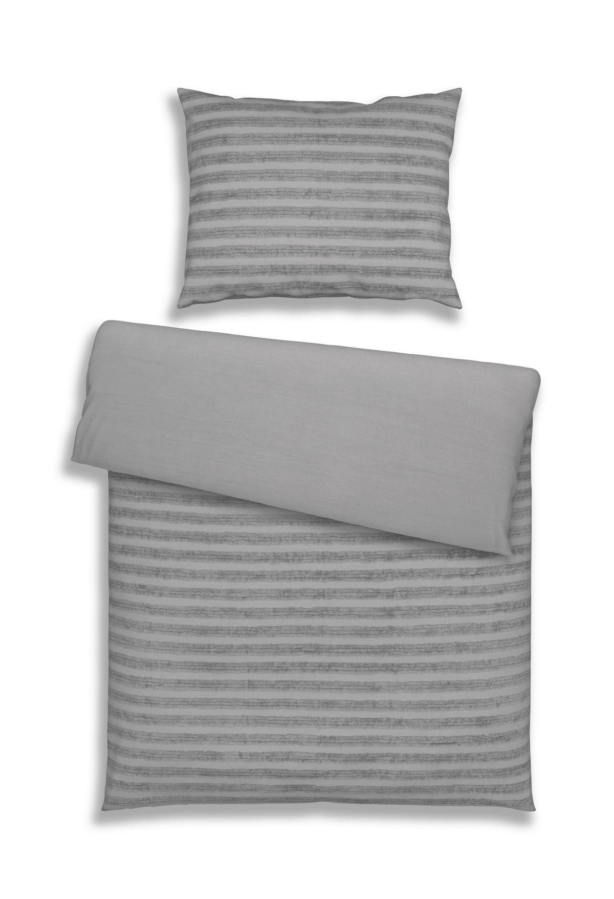Renforce Bettwäsche 140x200 cm Corinna Baumwolle Dunkelgrau - Dunkelgrau, MODERN, Textil - Luca Bessoni