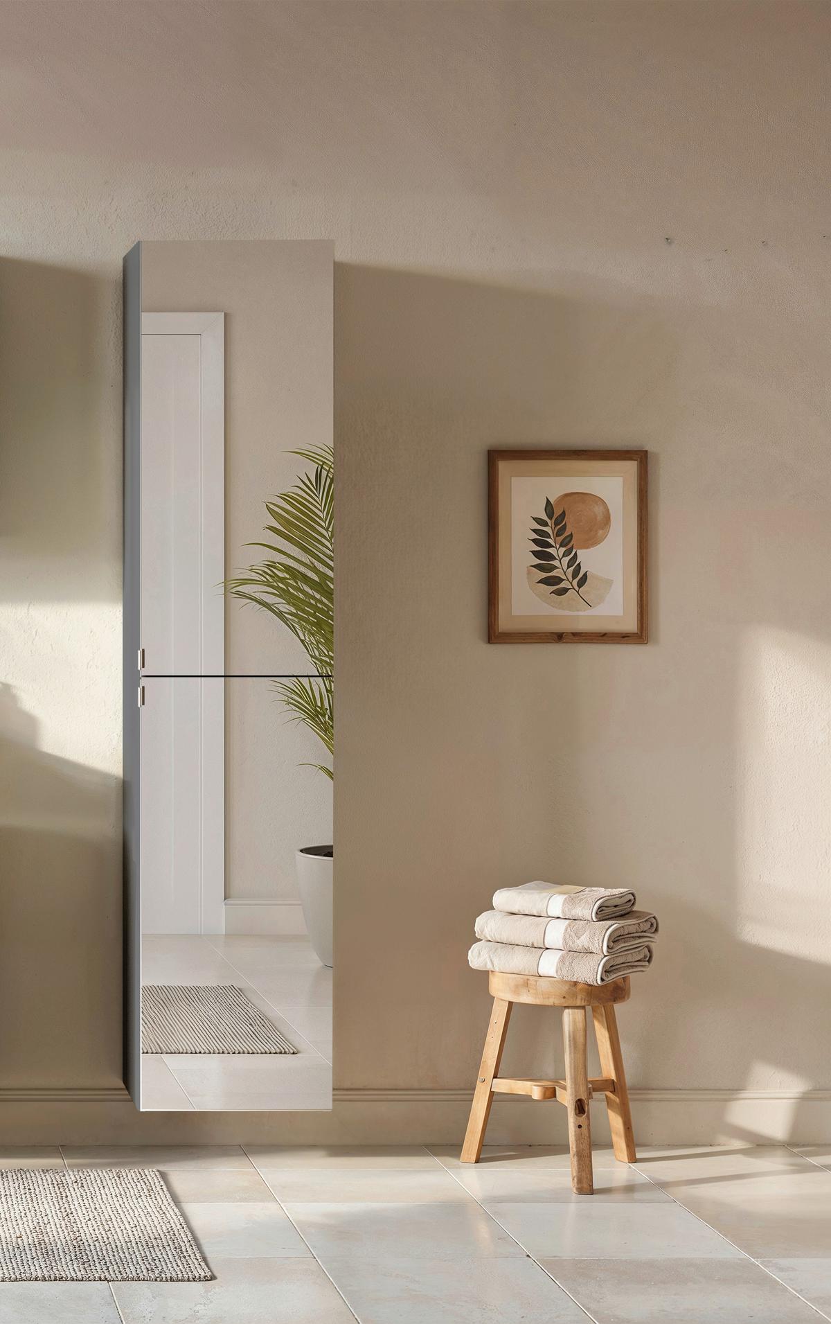 Spiegelschrank Verona Grau B: 40cm - Wildeiche/Weiß, Trend, Holzwerkstoff (40/180/35cm) - Held