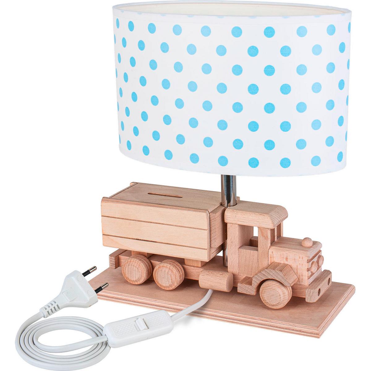 Kindertischleuchte 4112414 Lkw  Mit Spardose - Blau/Naturfarben, Basics, Holz/Holzwerkstoff (32/14/27cm)