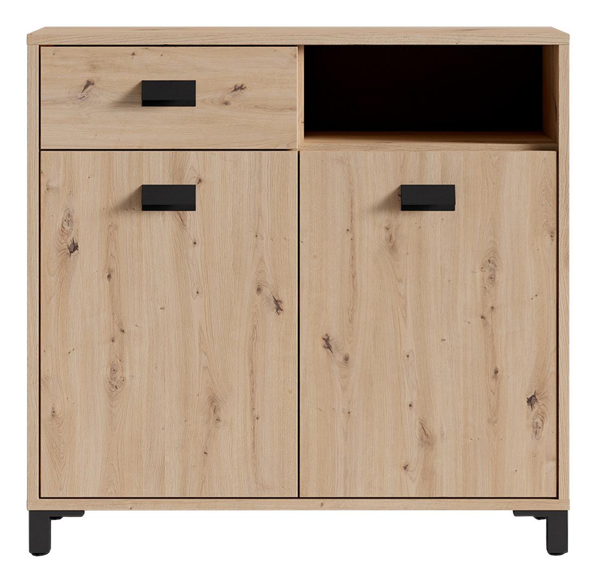 Unterschrank Wellness B: 80,5 Cm Artisan Eiche Dekor - Anthrazit/Schwarz, MODERN, Holzwerkstoff (80,5/77,5/31cm) - MID.YOU