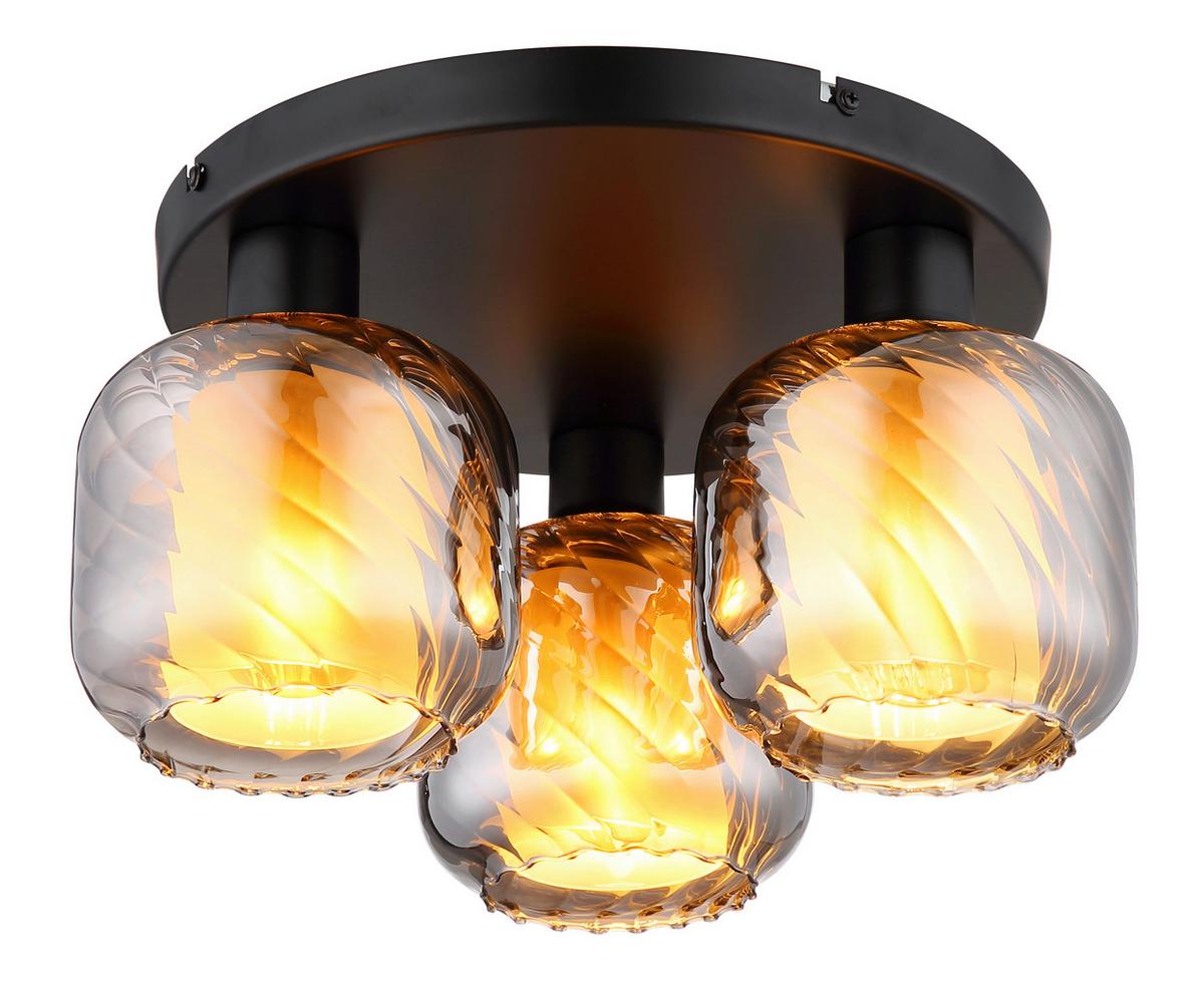 Mennyezeti Lámpa 15754-3d  Xia - fekete/opál, Design, üveg/fém (37/19cm) - Globo