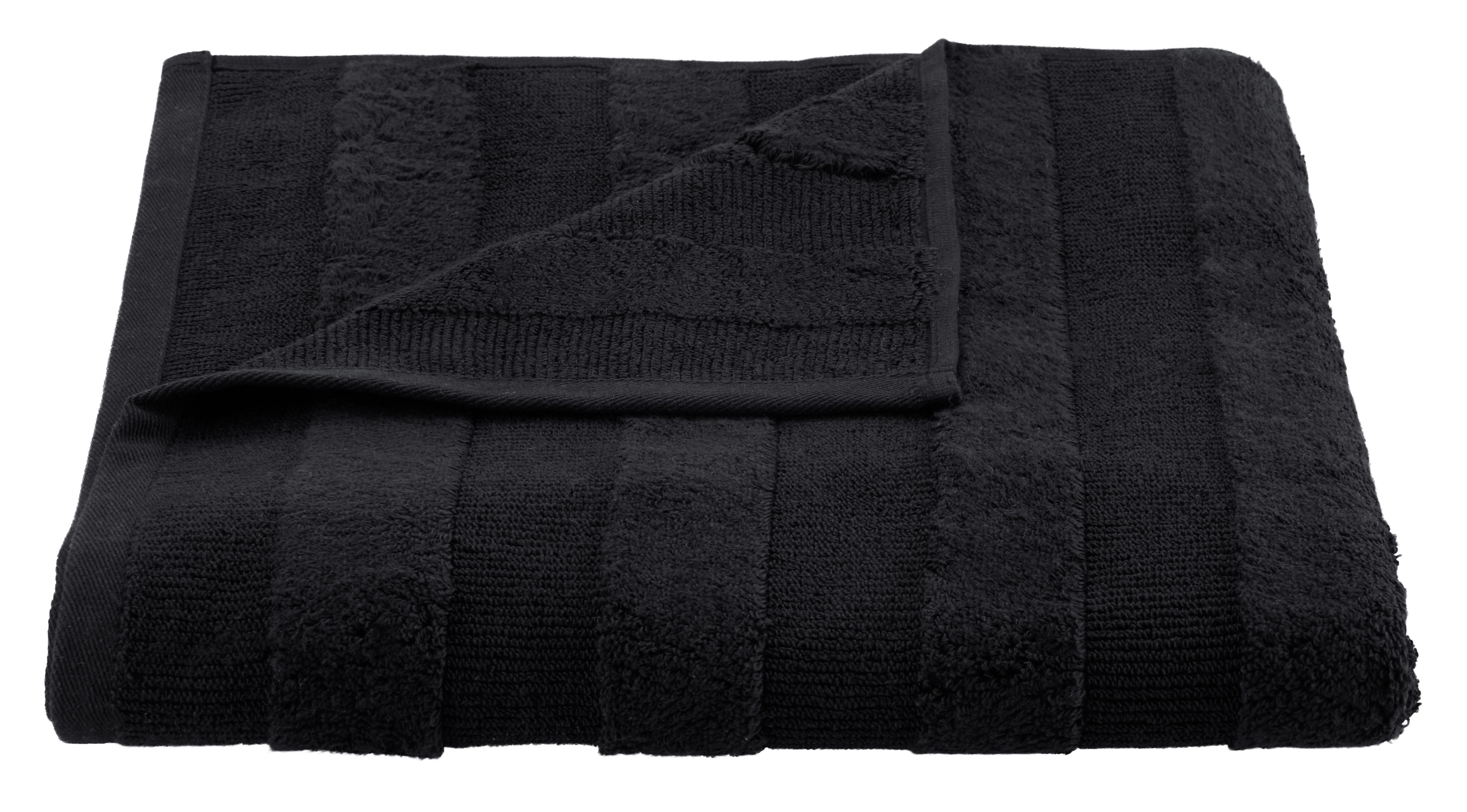 Osuška Do Sprchy Chris, 70/140cm, Černá - černá, textil (70/140cm) - Premium Living