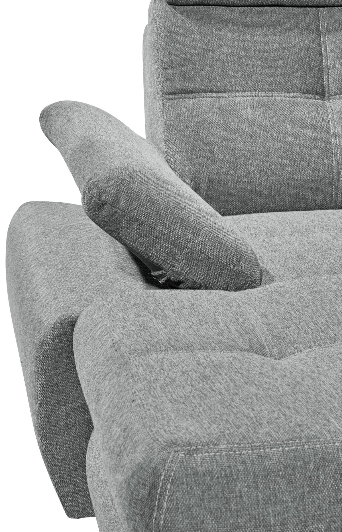 Sedací souprava ALBA U, pravá, šedá, úl.prostor, lůžko - světle šedá, Moderní, textil/plast (177/349/233cm) - MID.YOU