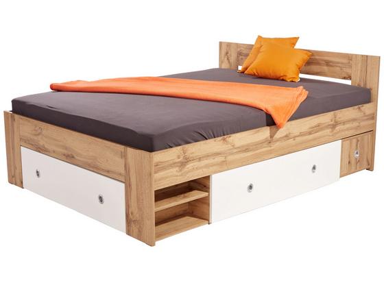 Bett Azurro 140x200 Eiche Wotan - Weiß/Sonoma Eiche, MODERN, Holzwerkstoff (204/75/145cm) Bett Azurro 140x200 Eiche Wotan - Weiß/Sonoma Eiche, MODERN, Holzwerkstoff (204/75/145cm)