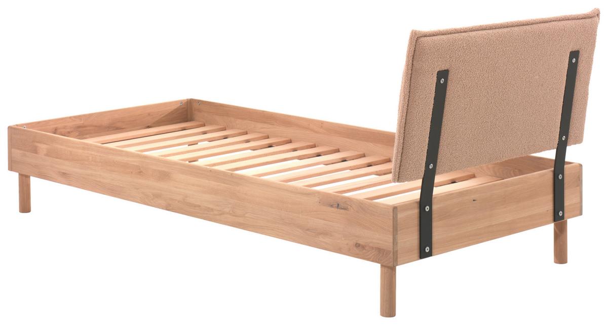 Bett Forrest Naturfarben 90x200cm - Eichefarben/Beige, MODERN, Holz/Textil (90/200cm) - Vipack