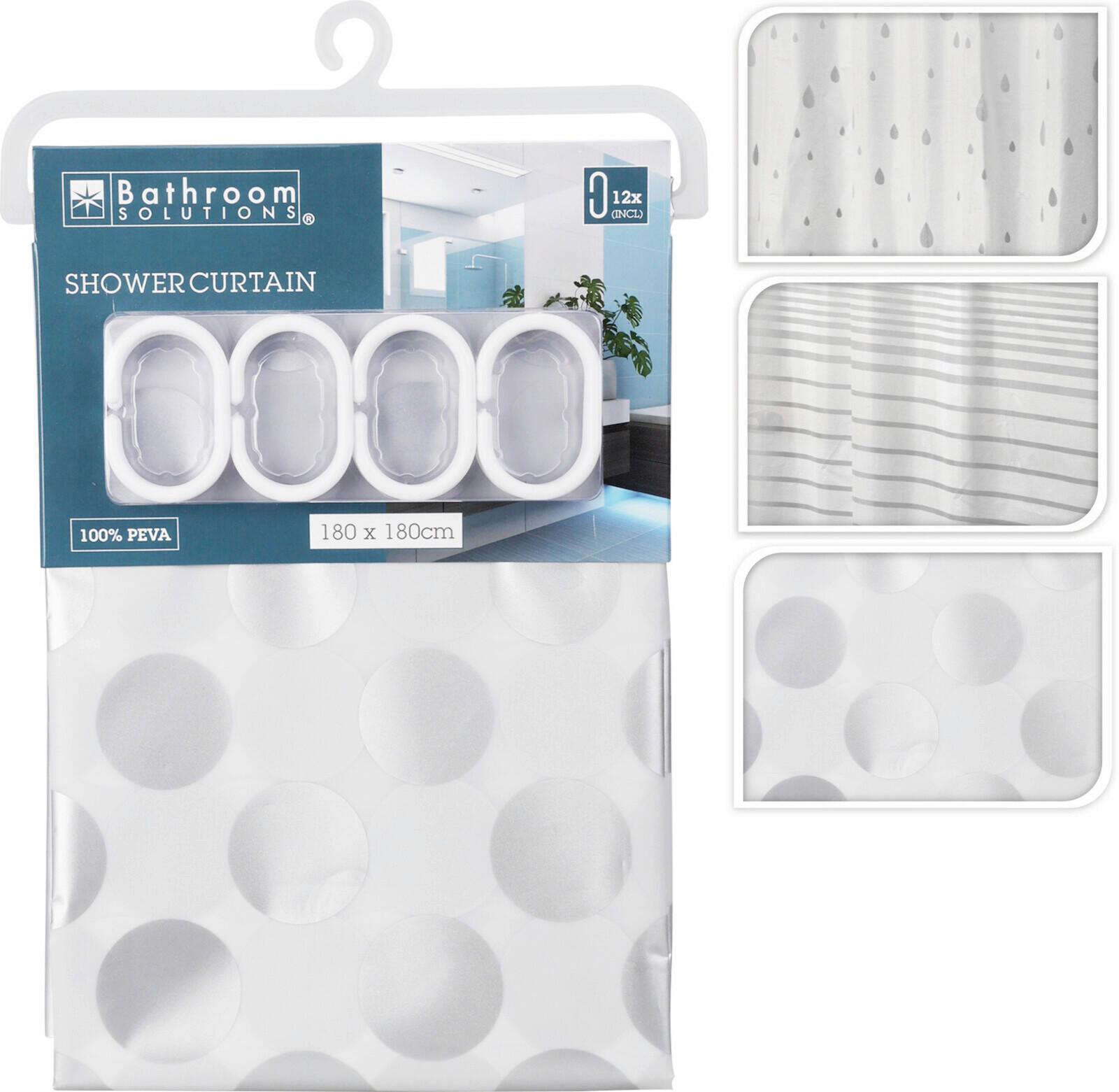 SPRCHOVÝ ZÁVES SHOWER CURTAIN - biela, Basics, plast (180/180cm)