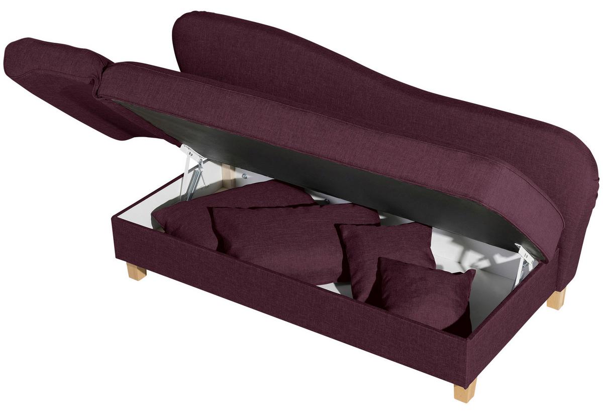 Recamiere Selma Dunkelrot Li. Mit Bettkasten+schlaffunktion - Buchefarben/Dunkelrot, Design, Textil (190/88/82cm) - Max Winzer