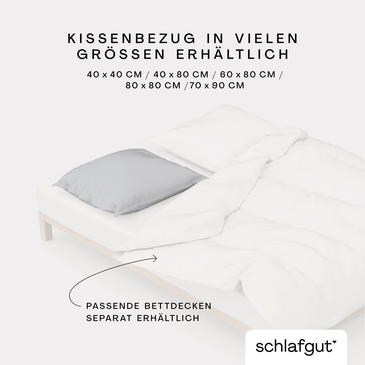 Kissenhülle Woven Satin - Hellgrau, Basics, Textil (40/40cm) - Schlafgut