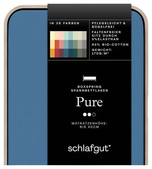 Boxspring-spannleintuch Pure Boxspring - Blau, Basics, Textil (120-130/200-220cm) - Schlafgut