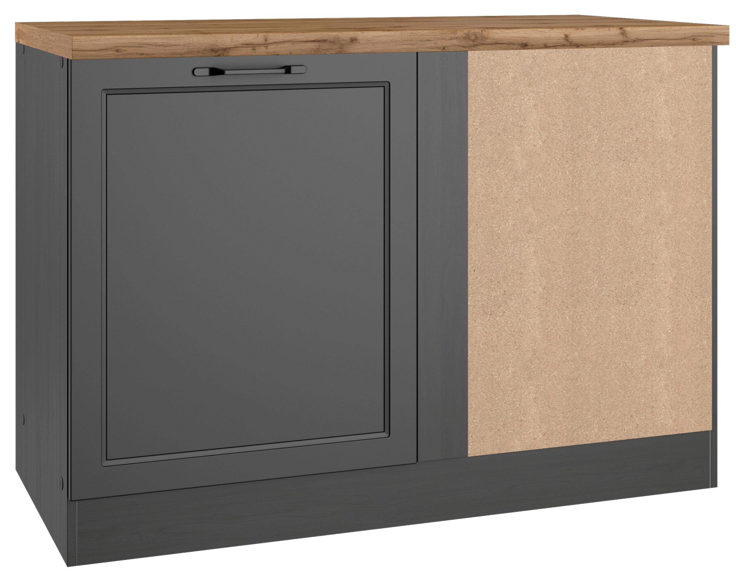 Eckunterschrank Meran B: 120 cm Grau/Eiche Dekor - Eiche Wotan/Grau, LIFESTYLE, Holzwerkstoff (120/86/60cm) - Held
