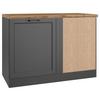 Eckunterschrank Meran B: 120 cm Grau/Eiche Dekor - Eiche Wotan/Grau, LIFESTYLE, Holzwerkstoff (120/86/60cm) - Held