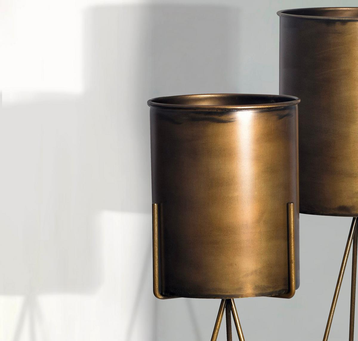 Dekovase 2er Set Goldfarben B: 32 Cm - Goldfarben, Design, Metall (32/89/32cm) - Livetastic