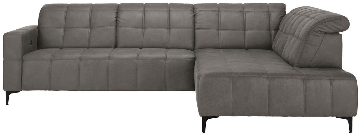 Rohová sedačka PANAMA, pravá, šedobéžová - černá/šedobéžová, Konvenční, kov/textil (304/216cm) - Premium Living