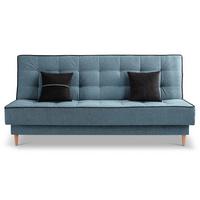 Schlafsofa Bono Blau B: 199cm - Hellbraun/Blau, Basics, Holz/Textil (199/91/91cm) - MID.YOU