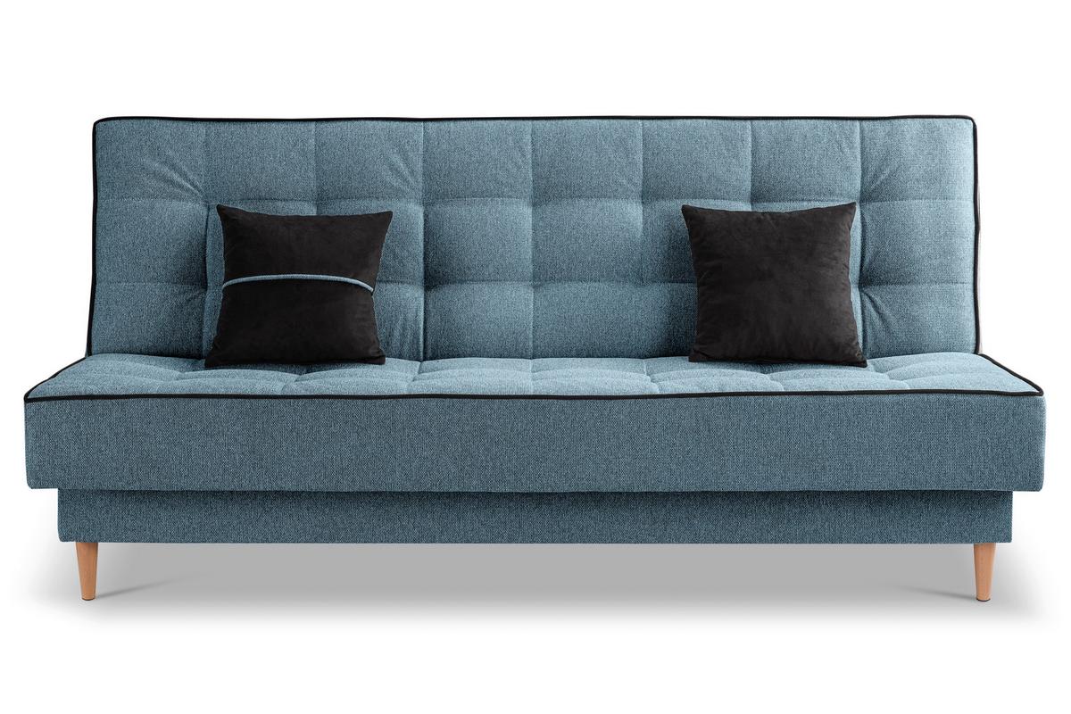 Schlafsofa Bono Blau B: 199cm - Hellbraun/Blau, Basics, Holz/Textil (199/91/91cm) - MID.YOU