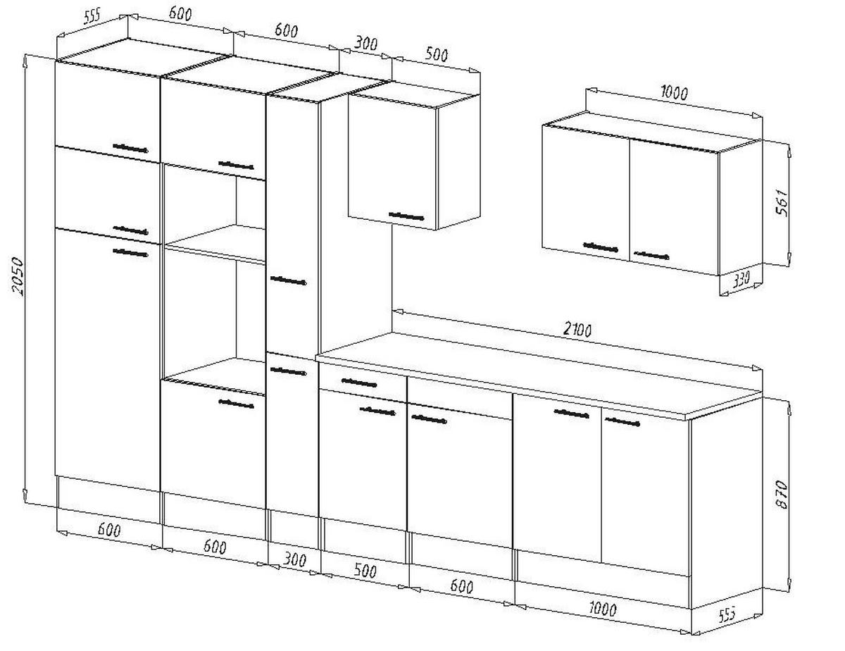 Küchenzeile mit Geräten B: 360 cm Schwarz/Eiche Dekor - Eichefarben/Schwarz, MODERN, Holzwerkstoff (360cm) - Respekta