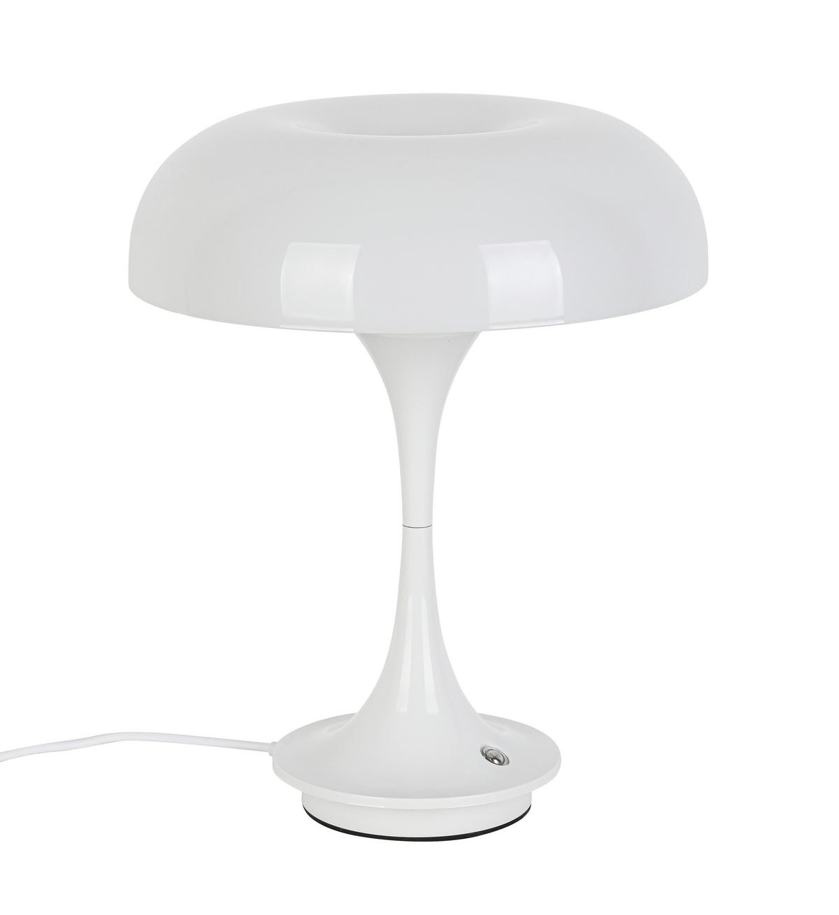 NABÍJATEĽNÁ STOLNÁ LAMPA RETRO - biela/chrómová, Modern, kov/plast (19,5/24cm) - Mömax