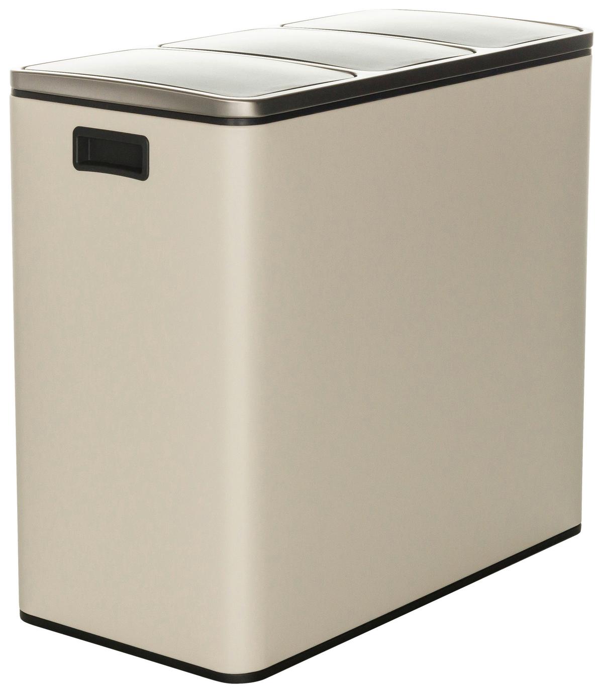 Abfallsammler Clean Ix - Beige/Schwarz, Basics, Kunststoff/Metall (61/56/31,5cm) - MID.YOU