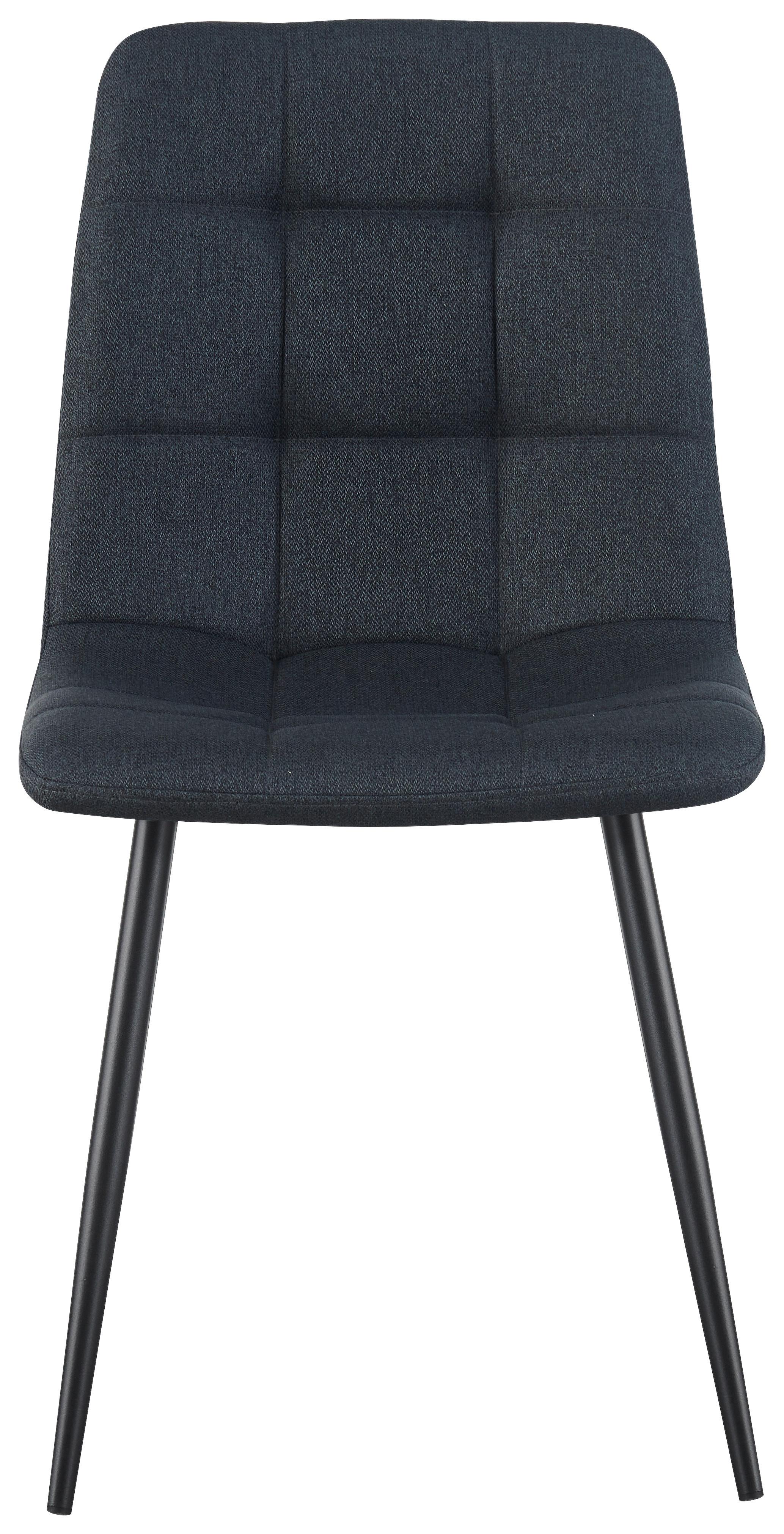 Vierfußstuhl Empoli Leinenoptik Grau, B: 44,5 cm - Schwarz/Grau, KONVENTIONELL, Holz/Textil (44,5/86/54,5cm) - Livetastic