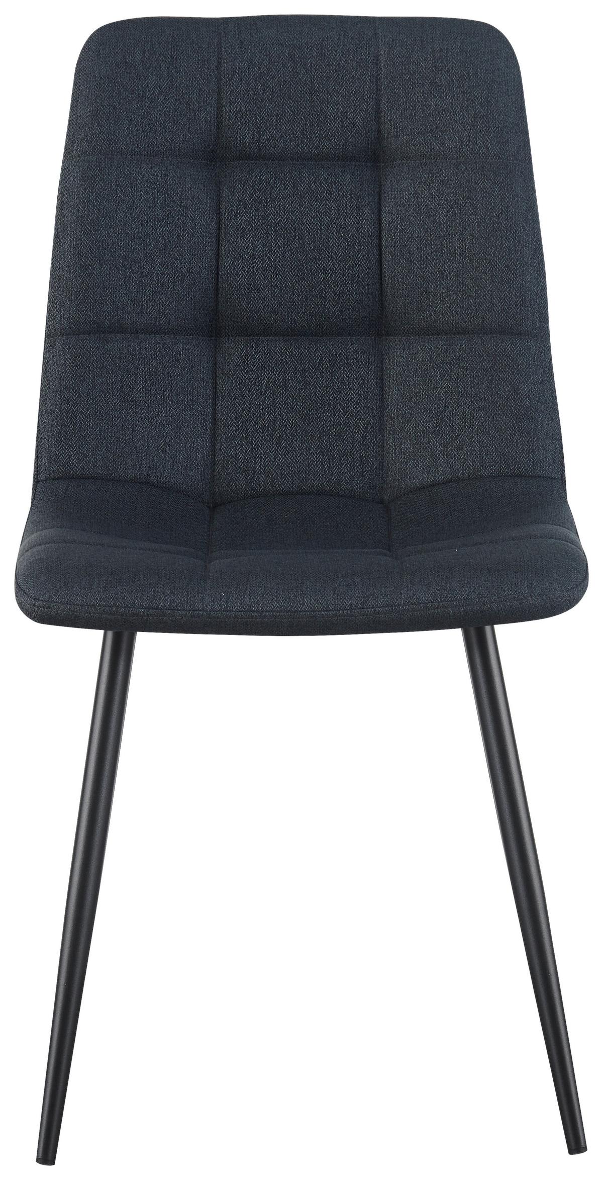 Vierfußstuhl Empoli Leinenoptik Grau, B: 44,5 cm - Schwarz/Grau, KONVENTIONELL, Holz/Textil (44,5/86/54,5cm) - Livetastic