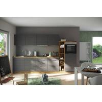 Küchenzeile Florenz ohne Geräte 330 cm Grau/Eichef. - Eiche Wotan/Grau, Design, Holzwerkstoff (330cm) - Held