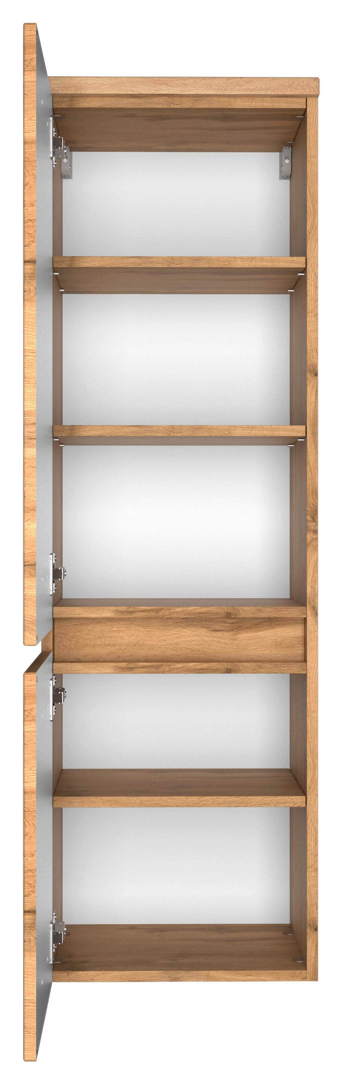 Midischrank Pienza B: 40 cm Eiche Wotan Dekor - Silberfarben/Eiche Wotan, MODERN, Holzwerkstoff (40/133/35cm) - Held