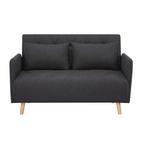 2-Sitzer-Sofa mit Schlaffunktion Dorry mit Kissen Schwarz - Schwarz/Naturfarben, MODERN, Holz/Textil (132/81/90cm) - Luca Bessoni