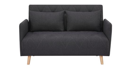 2-Sitzer-Sofa mit Schlaffunkt. Dorry mit Kissen Schwarz - Schwarz/Naturfarben, MODERN, Holz/Textil (132/81/90cm) - Luca Bessoni