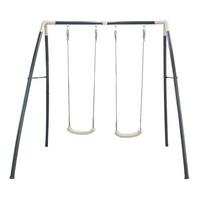 Schaukel Double Swing in Weiß/Anthrazit - Anthrazit/Weiß, Basics, Kunststoff/Metall (210/217/210cm) - Ambia Garden