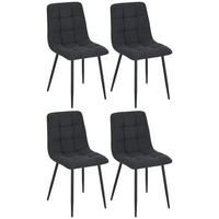 Vierfußstuhl Adea Leinenoptik Schwarz, B: 45 cm - Schwarz, KONVENTIONELL, Holz/Textil (45/88/55cm) - P & B