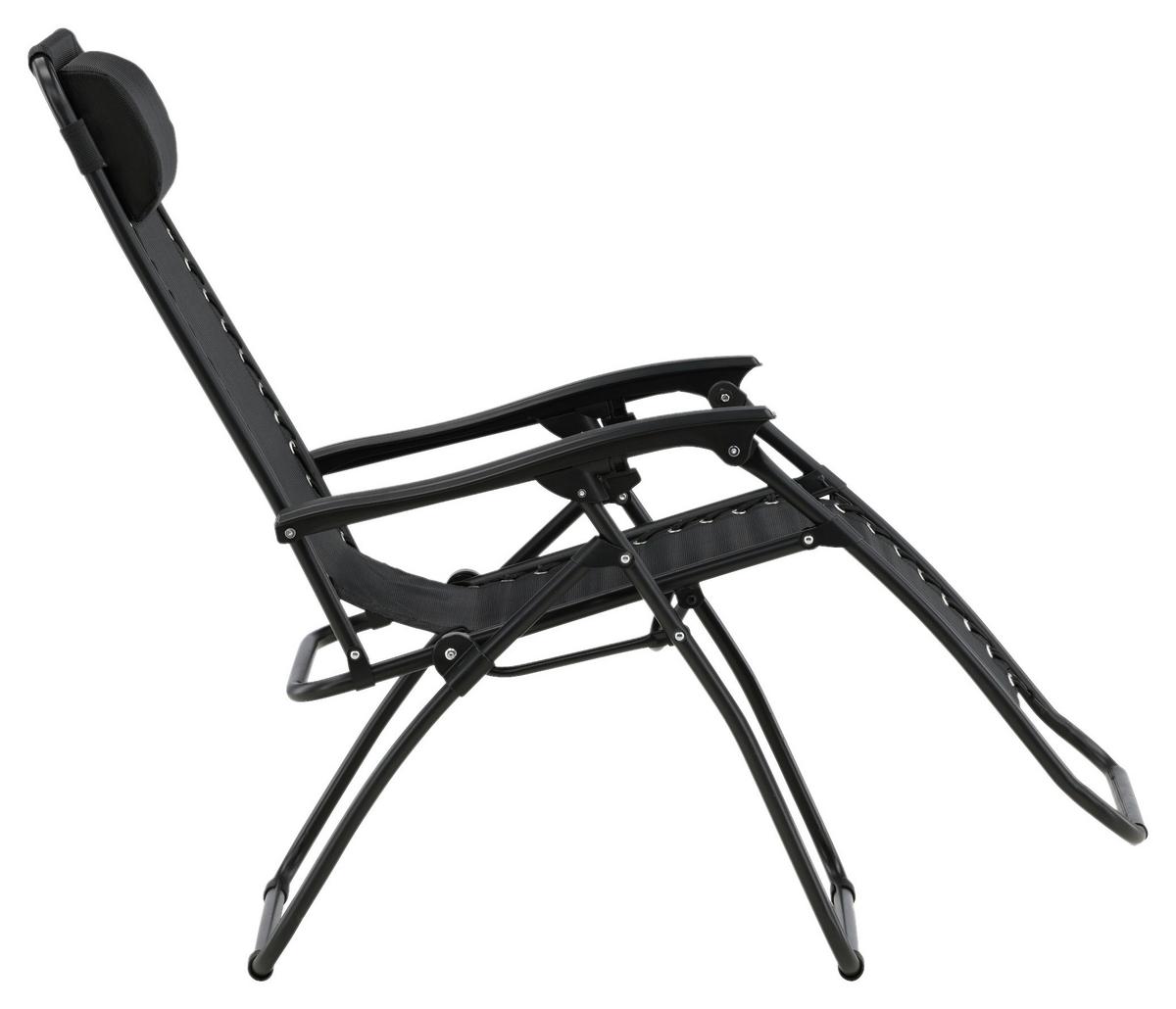 Garten-Relaxsessel Melker - Schwarz, KONVENTIONELL, Kunststoff/Textil (68/112/90cm) - Gardenson
