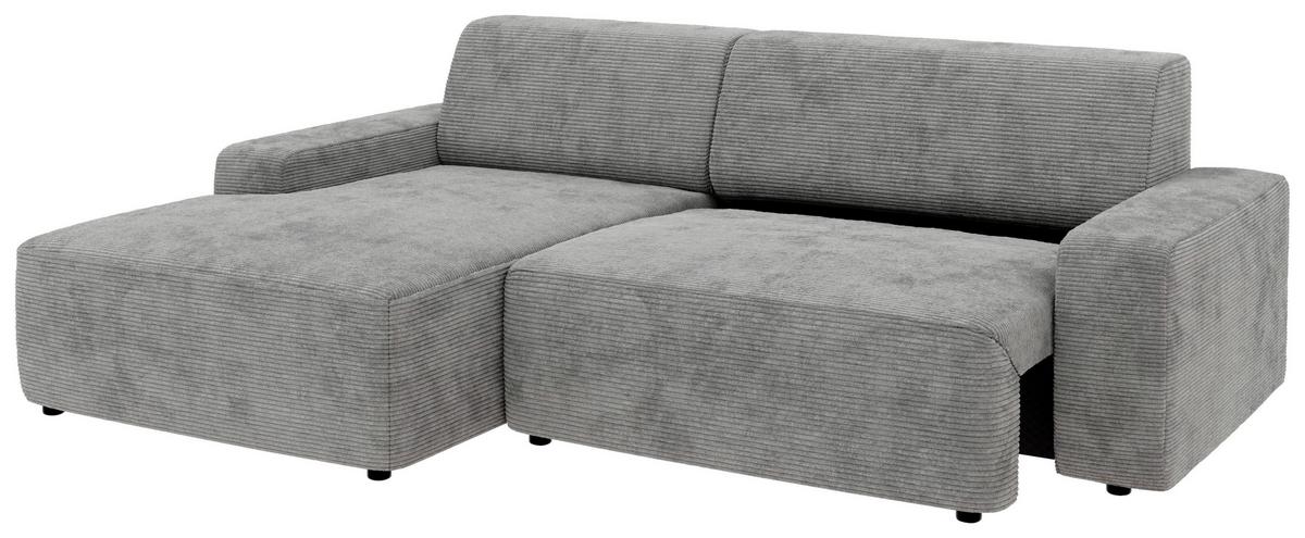 Ecksofa Wien, Grau S: 162x246 cm - Schwarz/Grau, MODERN, Textil (162/246cm) - Trendmanufaktur